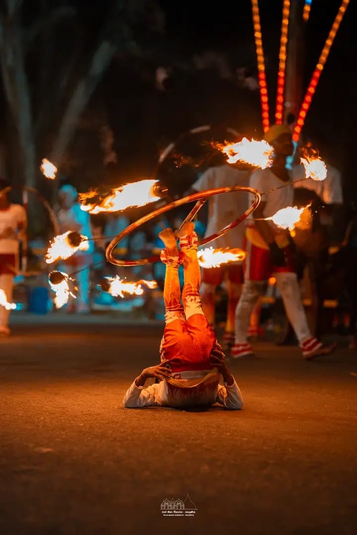 Devotees and dancers in vibrant attire