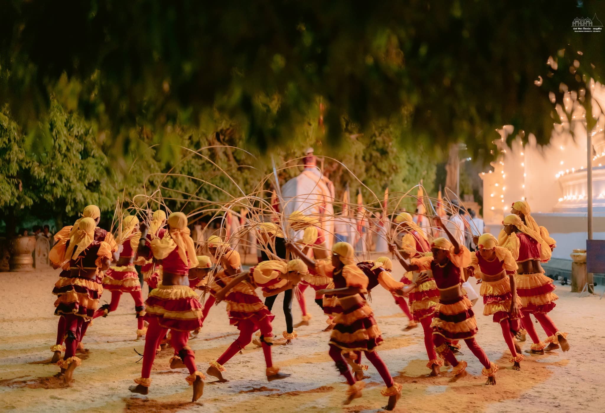 Traditional Kandyan dancers performing at the perahara