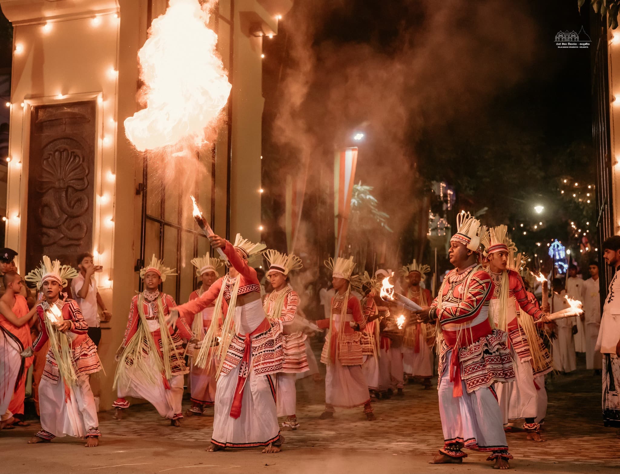 Fire performers creating spectacular flame displays